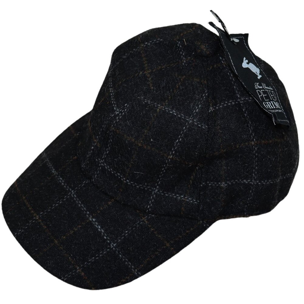 Peter Grimm Black Plaid Wool Baseball Cap